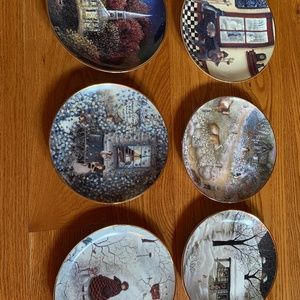 Franklin Mint Heirloom set of 6 decorative wall plates